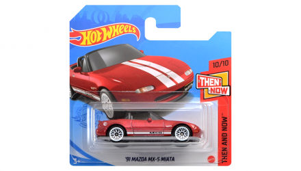 Машинка Базова Hot Wheels '91 Mazda MX-5 Miata Treasure Hunts Then and Now 1:64 GTC93 Red - Retromagaz, image 1