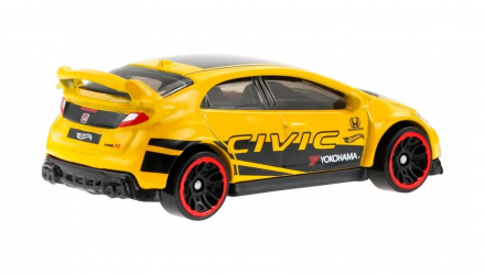 Тематическая Машинка Hot Wheels '16 Honda Civic Type R Honda 1:64 HDH18 Yellow - Retromagaz, image 3