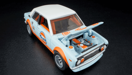 Машинка Premium Hot Wheels Datsun 510 Gulf Red Line Club RLC 1:64 HGW17 Blue - Retromagaz, image 4