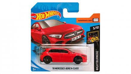 Машинка Базовая Hot Wheels '19 Mercedes-Benz A-Class Nightburnerz 1:64 GHD13 Red - Retromagaz, image 1