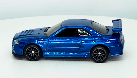 Машинка Premium Hot Wheels Nissan Skyline GTR (BNR34) Fast & Furious 1:64 GRL84 Metallic Blue - Retromagaz, image 4