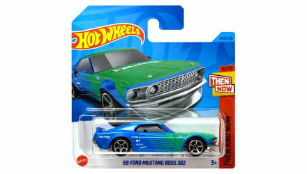 Машинка Базовая Hot Wheels '69 Ford Mustang Boss 302 Falken Then and Now 1:64 HKJ48 Blue - Retromagaz, image 1