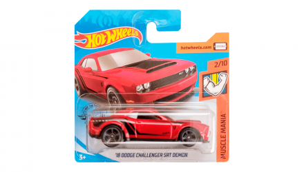 Машинка Базовая Hot Wheels '16 Dodge Challenger SRT Demon Muscle Mania 1:64 FYD73 Red - Retromagaz, image 1