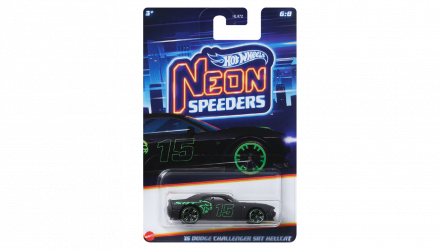 Тематична Машинка Hot Wheels '15 Dodge Challenger SRT Hellcat Neon Speeders 1:64 HLH72/HRW80 Black - Retromagaz, image 5