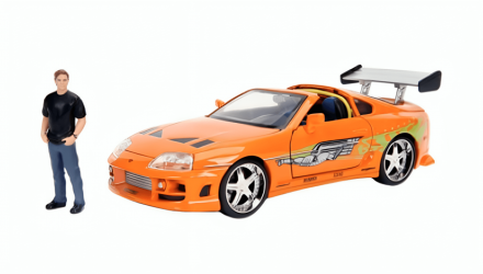 Машинка Jada 1995 Toyota Supra с Фигуркой Брайана 1:24 Orange - Retromagaz, image 1