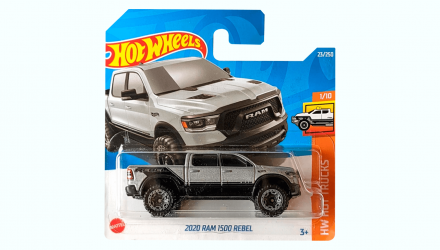 Машинка Базовая Hot Wheels 2020 RAM 1500 Rebel Hot Trucks 1:64 HCV97 Silver - Retromagaz, image 1