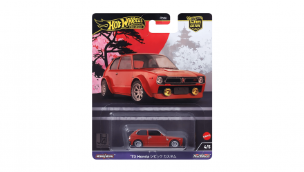 Машинка Premium Hot Wheels '73 Honda Civic Custom Japan Historics 1:64 HRV85 Red - Retromagaz, image 6