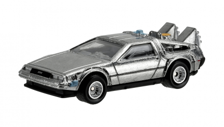 Машинка Premium Hot Wheels Delorean Back to the Future Time Machine Rep. Entertainment 1:64 DJF49 Silver - Retromagaz, image 1