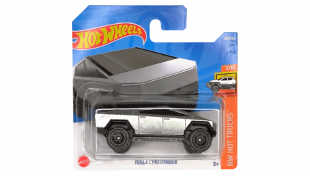 Машинка Базовая Hot Wheels Tesla Cybertruck Hot Trucks 1:64 HCV57 Silver - Retromagaz, image 1