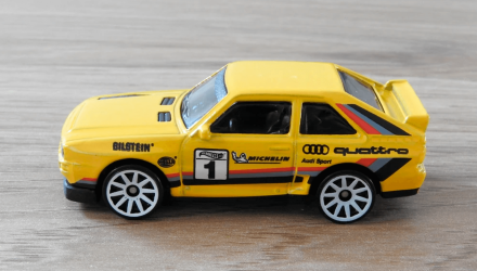 Машинка Базова Hot Wheels '84 Audi Sport Quattro Rally Champs 1:64 HCV29 Yellow - Retromagaz, image 4