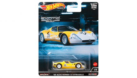 Машинка Premium Hot Wheels '69 Alfa Romeo 33 Stradale Exotic Envy 1:64 HCJ91 Yellow - Retromagaz, image 1