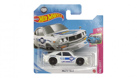 Машинка Базова Hot Wheels Mazda RX-3 Mad Mike Drift 1:64 GTB27 White - Retromagaz, image 1