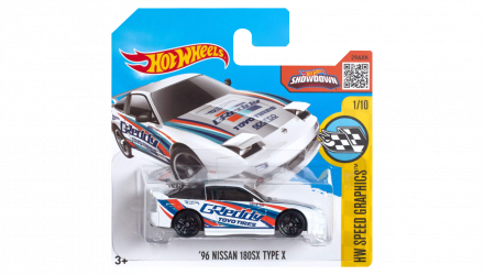 Машинка Базовая Hot Wheels '96 Nissan 180SX Type X Greddy Speed Graphics 1:64 DHR72 White - Retromagaz, image 1