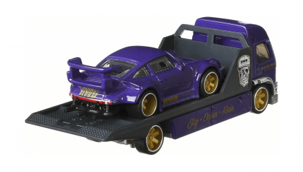 Машинка Premium Hot Wheels RWB Porsche 930 та Транспортер Aero Lift Team Transport 1:64 GJT37 Purple 2шт - Retromagaz, image 2