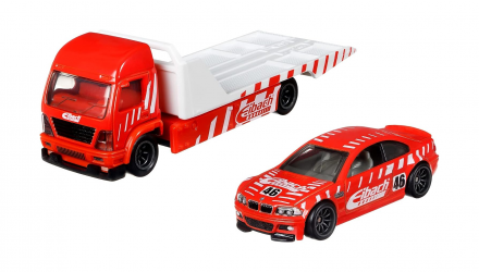 Машинка Premium Hot Wheels BMW M3 E46 и Транспортер Aero Lift Team Transport 1:64 GRK57 Red 2шт - Retromagaz, image 2