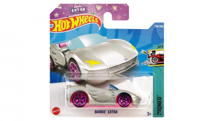 Машинка Базова Hot Wheels Barbie Extra Tooned 1:64 HCT35 Metallic Silver - Retromagaz, image 1