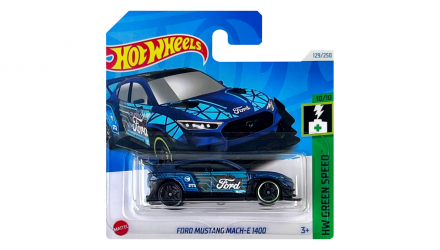 Машинка Базовая Hot Wheels Ford Mustang Mach-E 1400 Treasure Hunts Green Speed 1:64 HTF20 Blue - Retromagaz, image 1