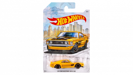 Тематическая Машинка Hot Wheels '69 Ford Mustang Boss 302 Detroit Muscle 1:64 FYY10 Yellow - Retromagaz, image 1