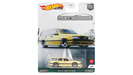 Машинка Premium Hot Wheels Volvo 850 Estate Fast Wagons 1:64 GRJ67 Yellow - Retromagaz, image 1