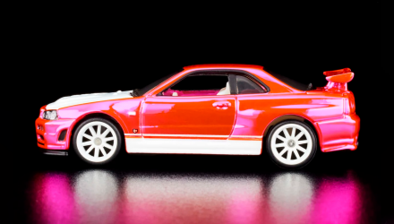 Машинка Premium Hot Wheels Nissan Skyline GT-R (BNR34) Red Line Club RLC 1:64 HNL06 Pink - Retromagaz, image 8