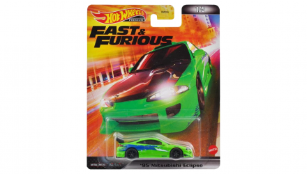 Машинка Premium Hot Wheels '95 Mitsubishi Eclipse Fast & Furious 1:64 HCP29 Green - Retromagaz, image 1