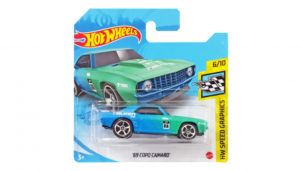 Машинка Базовая Hot Wheels '69 Copo Camaro Falken Speed Graphics 1:64 GRY44 Light Blue - Retromagaz, image 1