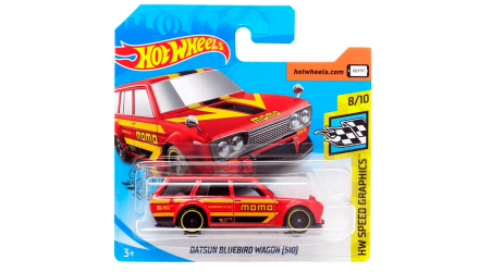 Машинка Базова Hot Wheels Datsun Bluebird Wagon (510) Speed Graphics 1:64 GHC90 Red - Retromagaz, image 1