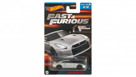 Тематическая Машинка Hot Wheels 2009 Nissan GT-R Fast & Furious 1:64 HNR88/HNT16 Metallic Silver - Retromagaz, image 1