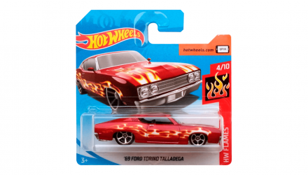 Машинка Базовая Hot Wheels '69 Ford Torino Talladega Flames 1:64 FYC39 Red - Retromagaz, image 1