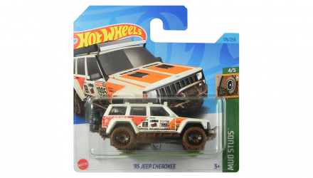 Машинка Базовая Hot Wheels '95 Jeep Cherokee Treasure Hunts Mud Studs 1:64 HKL02 White - Retromagaz, image 1