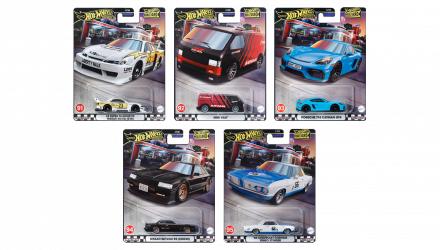 Набор Машинка Premium Hot Wheels LB Super Silhouette Nissan Silvia (S15) Boulevard 1:64 HRT64 White  + MBK Van Advan Black + Porsche 718 Cayman GT4 Blue + Nissan Skyline RS (KDR30) Black + '66 Chevrolet Corvair Yenko Stinger - Retromagaz, image 1