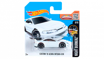 Машинка Базова Hot Wheels Custom '01 Acura Integra GSR Nightburnerz 1:64 DHX26 White - Retromagaz, image 1