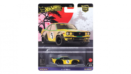 Машинка Premium Hot Wheels Mazda RX-3 Japan Historics 1:64 HRV84 Yellow - Retromagaz, image 6