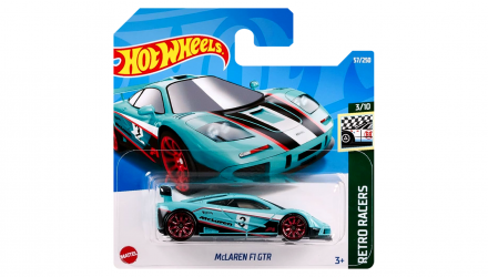 Машинка Базова Hot Wheels McLaren F1 GTR Retro Racers 1:64 HCW37 Light Blue - Retromagaz, image 1