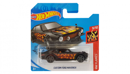 Машинка Базовая Hot Wheels Custom Ford Maverick Flames 1:64 GHD66 Black - Retromagaz, image 1