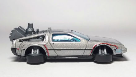 Машинка Базова Hot Wheels DeLorean DMC-12 Back to the Future Time Machine - Hover Mode Screen Time 1:64 FYC50 Silver - Retromagaz, image 4