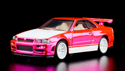 Машинка Premium Hot Wheels Nissan Skyline GT-R (BNR34) Red Line Club RLC 1:64 HNL06 Pink - Retromagaz, image 4