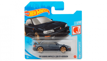 Машинка Базова Hot Wheels '98 Subaru Impreza 22B STi-Version J-Imports 1:64 GTC74 Grey - Retromagaz, image 1