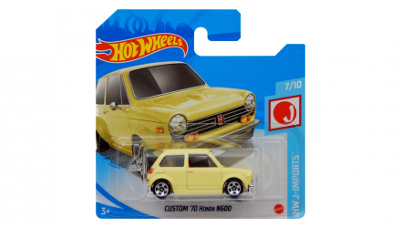 Машинка Базова Hot Wheels Custom '70 Honda N600 J-Imports 1:64 GRX33 Yellow - Retromagaz, image 1