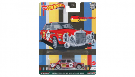 Машинка Premium Hot Wheels Mercedes-Benz 300 SEL 6.8 AMG Deutschland Design 1:64 GRJ73 Red - Retromagaz, image 1