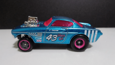 Машинка Базовая Hot Wheels Volvo P1800 Gasser Super Treasure Hunt STH Reverse Rake 1:64 HTF37 Blue - Retromagaz, image 3