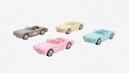 Машинка Premium Hot Wheels 1956 Corvette Barbie The Movie Diorama 1:64 HRL24 Pink 4шт - Retromagaz, image 6