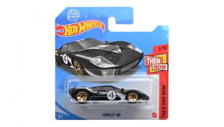 Машинка Базова Hot Wheels Gum Ball 3000 Ford GT-40 Then and Now 1:64 GTC66 Black - Retromagaz, image 1