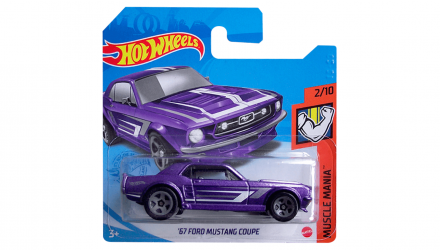 Машинка Базова Hot Wheels '67 Ford Mustang Coupe Muscle Mania 1:64 GTB45 Purple - Retromagaz, image 1