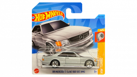 Машинка Базова Hot Wheels '89 Mercedes-Benz 560 SEC AMG Turbo 1:64 HKK85 Metallic Silver - Retromagaz, image 1