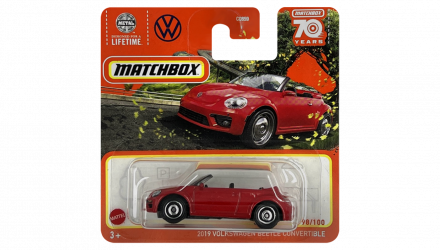 Машинка Велике Місто Matchbox 2019 Volkswagen Beetle Convertible Highway 1:64 HLD14 Red - Retromagaz, image 1