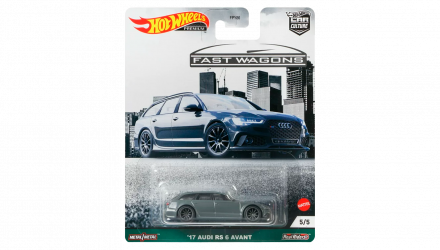 Машинка Premium Hot Wheels '17 Audi RS 6 Avant Fast Wagons 1:64 GRJ65 Dark Grey - Retromagaz, image 1