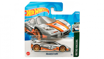 Машинка Базова Hot Wheels McLaren F1 GTR Retro Racers 1:64 HCX86 Silver - Retromagaz, image 1