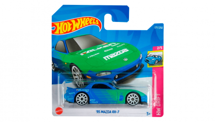 Машинка Базова Hot Wheels '95 Mazda RX-7 Fast & Furious Drift 1:64 HCV86 Blue - Retromagaz, image 1