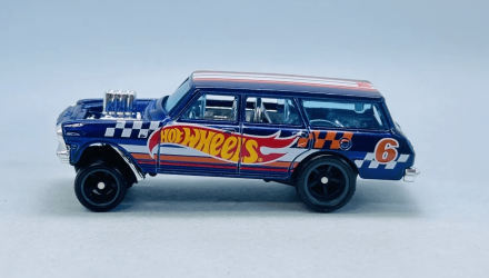 Машинка Базова Hot Wheels '64 Nova Wagon Gasser Super Treasure Hunt STH Race Team 1:64 GTD06 Blue - Retromagaz, image 3